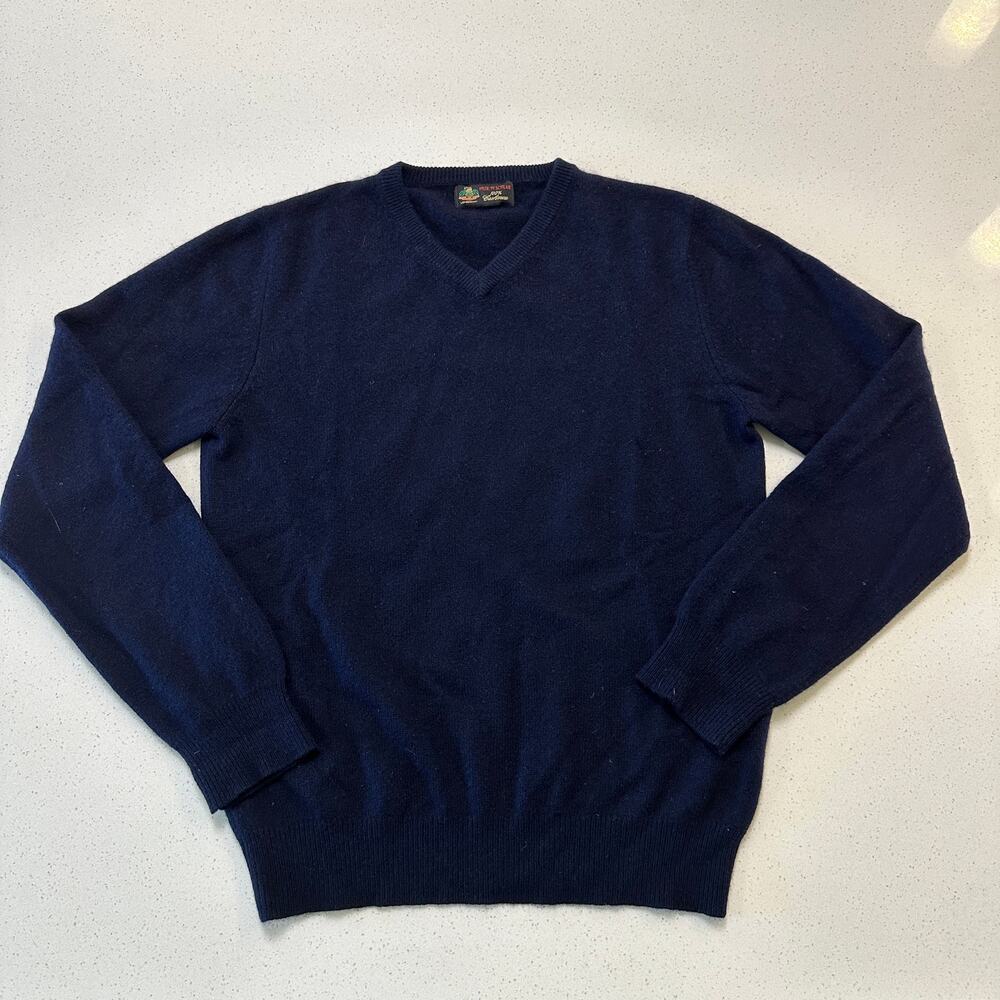 Sz S House of Scottland V-Neck Sweater Pullover 100% Cashmere